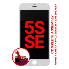 Complete LCD Assembly For iPhone 5S / SE (2016) (With Front Camera: Prox Sensor & Earpiece Speaker) (Aftermarket Plus: Tianma) (White)
