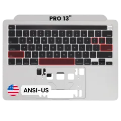 Top Case With Keyboard Compatible MacBook Pro 13" (A2289 / Early 2020) (US Keyboard) (Used OEM Pull: Grade New) (Silver)