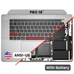 Top Case Assembly With Battery And Keyboard Compatible For MacBook Pro 16" (A2141 / Mid 2019) (US English) (Used OEM Pull: Grade New) (Space Gray)