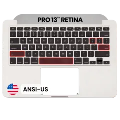 Top Case With Keyboard Compatible For MacBook Pro 13" Retina (A1502 / Early 2015) (US English) (Used OEM Pull: Grade A)
