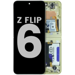 Inner OLED Assembly With Frame For Samsung Galaxy Z Flip 6 5G (US & International) (Used OEM Pull : Grade B/C) (Yellow)