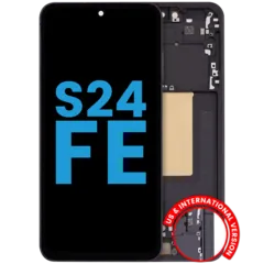LCD Assembly With Frame For Samsung Galaxy S24 FE 5G (US & International Version) (Aftermarket : incell) (Graphite)