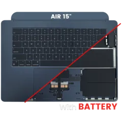 Top Case with Battery and Keyboard (ANSI US) For MacBook Air 15" A3114 (2024) (Used OEM Pull: Grade A) (Midnight)