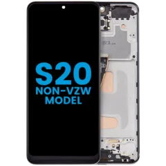 LCD Assembly With Frame (Without FingerPrint Sensor) For Samsung Galaxy S20 (Non-Verizon 5G UW Frame) (Aftermarket: Incell) (Cosmic Black)