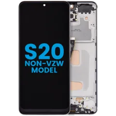 LCD Assembly With Frame (Without FingerPrint Sensor) For Samsung Galaxy S20 (Non-Verizon 5G UW Frame) (Aftermarket: Incell) (Cloud White)