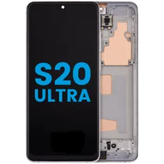 LCD Assembly With Frame (Without FingerPrint Sensor) For Samsung Galaxy S20 Ultra 5G (Aftermarket: Incell) (Cloud White)