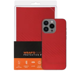 Wrapd Protective Film - Skin - Carbon Fiber (Red) (Medium) (5 Pack)