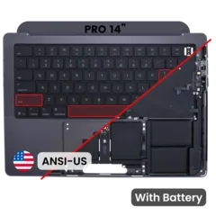 Top Case with Battery and Keyboard (ANSI US) For MacBook Pro 14" A3434 (2025) (Genuine OEM) (Space Black)