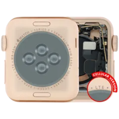 Housing Assembly Compatible For Watch Series 3 (38MM) (Used OEM Pull: Grade A) (Cellular Version) (Aluminum / Rose Gold)