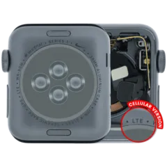 Housing Assembly Compatible For Watch Series 3 (38MM) (Used OEM Pull: Grade A) (Cellular Version) (Aluminum / Space Black)