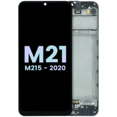 OLED Assembly With Frame Compatible For Samsung Galaxy M21 (SM-M215) (Service Pack) (Black)