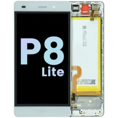 LCD Assembly With Frame For Huawei P8 Lite ALE-L21 (2015) (Huawei Genuine) (White)
