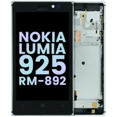 LCD Assembly With Frame For Nokia Lumia 925 RM-892 (Genuine) (Silver)