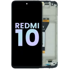 LCD Assembly With Frame For Xiaomi Redmi 10 (Genuine) (Black)