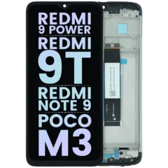 LCD Assembly With Frame For Xiaomi Redmi 9 Power/ Redmi 9T / Redmi Note 9 4G / Poco M3 (Genuine) (Black)