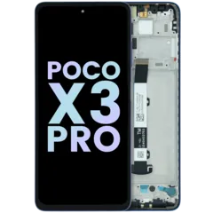 LCD Assembly With Frame For Xiaomi Poco X3 Pro (Genuine) (Blue)