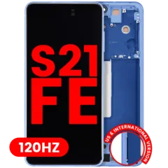 OLED Assembly With Frame For Samsung Galaxy S21 FE 5G (US & International Version) (Aftermarket Plus) (120Hz) (Blue)
