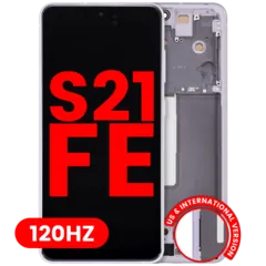 OLED Assembly With Frame For Samsung Galaxy S21 FE 5G (US & International Version) (Aftermarket Plus) (120Hz) (Lavender)