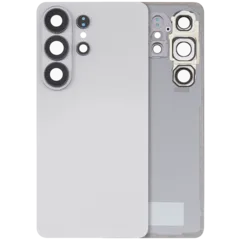 Back Cover Glass With Camera Lens For Samsung Galaxy S26 Ultra (Aftermarket Plus) (White)