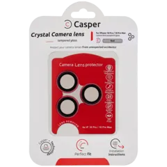 Casper Camera Lens Protector Compatible For iPhone 18 Pro / 18 Pro Max (Red) (Clear)