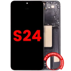OLED Assembly With Frame For Samsung Galaxy S24 5G (US & International Version) (Aftermarket Plus) (Onyx Black)