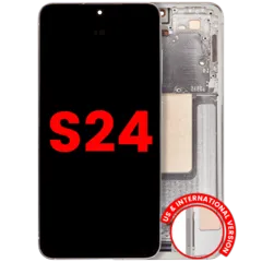 OLED Assembly With Frame For Samsung Galaxy S24 5G (US & International Version) (Aftermarket Plus) (Amber Yellow)