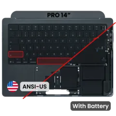 Top Case with Keyboard (ANSI US) For MacBook Pro 14" A3438 (2026) (Genuine OEM) (Space Black)