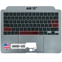 Top Case with Keyboard (ANSI US) For MacBook Air 13" A2681 (2022) (Used OEM Pull: Grade A) (Space Gray)