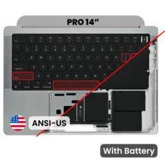 Top Case with Battery and Keyboard (ANSI US) For MacBook Pro 14" A2442 (2021) / A2779 (2023) (Genuine OEM) (Space Gray)