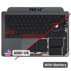 Top Case Assembly With Battery And Keyboard Compatible For MacBook Pro 14" (A2918 / M3 Pro/Max / Late 2023) (US Keyboard) (Space Black) (Genuine OEM)