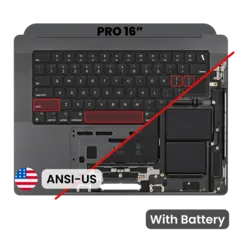 Top Case with Battery and Keyboard (ANSI US) For MacBook Pro 16" A3403 (2024) (Genuine OEM) (Space Black)