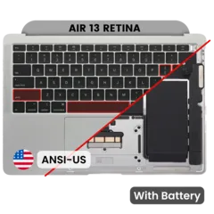 Top Case with Battery and Keyboard (ANSI US) For MacBook Air 13" A1932 (2018-2019) (Used OEM Pull: Grade B) (Space Gray)