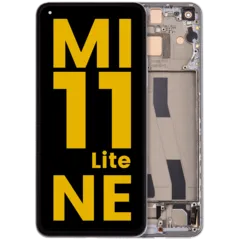 OLED Assembly With Frame For Xiaomi Mi 11 Lite 5G NE (Refurbished) (Snowflake White)