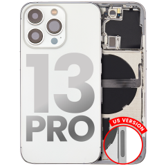 Back Housing W/ Small Components Pre-Installed Compatible For iPhone 13 Pro (US Version) (Used OEM Pull: Grade A) (Silver)