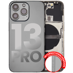 Back Housing W/ Small Components Pre-Installed Compatible For iPhone 13 Pro (International Version) (Used OEM Pull: Grade C) (Graphite)