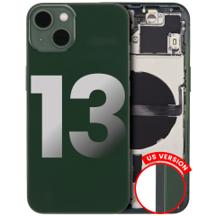 Back Housing W/ Small Components Pre-Installed Compatible For iPhone 13 (US Version) (Used OEM Pull: Grade A) (Green)