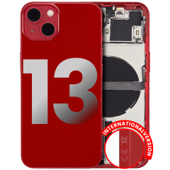 Back Housing W/ Small Components Pre-Installed Compatible For iPhone 13 (International Version) (Used OEM Pull: Grade C) (Red)