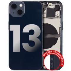 Back Housing W/ Small Components Pre-Installed Compatible For iPhone 13 (International Version) (Used OEM Pull: Grade C) (Midnight)