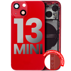 Back Housing W/ Small Components Pre-Installed Compatible For iPhone 13 Mini (International Version) (Used OEM Pull: Grade B) (Red)