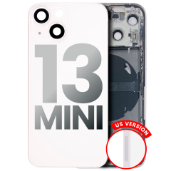 Back Housing W/ Small Components Pre-Installed Compatible For iPhone 13 Mini (US Version) (Used OEM Pull: Grade B) (Starlight)