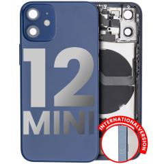 Back Housing W/ Small Components Pre-Installed Compatible For iPhone 12 Mini (International Version) (Used OEM Pull: Grade A) (Blue)