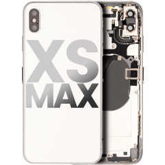 Back Housing W/ Small Components Pre-Installed Compatible For iPhone XS Max (Used OEM Pull: Grade B) (Silver)