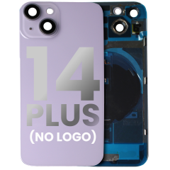 Back Glass With Steel Plate With Wireless NFC & MagSafe Magnet Pre-Installed Compatible For iPhone 14 Plus (No Logo) (Purple)
