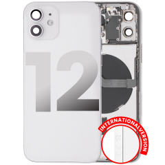 Back Housing W/ Small Components Pre-Installed Compatible For iPhone 12 (International Version) (Used OEM Pull: Grade C) (White)