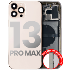 Back Housing W/ Small Components Pre-Installed Compatible For iPhone 13 Pro Max (International Version) (Used OEM Pull: Grade B) (Gold)