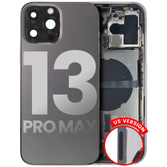 Back Housing W/ Small Components Pre-Installed Compatible For iPhone 13 Pro Max (US Version) (Used OEM Pull: Grade C) (Graphite)