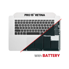 Top Case Assembly With Battery And Keyboard Compatible For MacBook Pro 15" Retina (A1398 / Mid 2015) (US Keyboard) (Used OEM Pull: Grade A)
