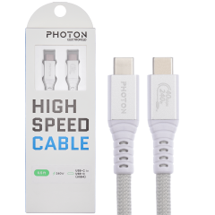 Cable Charging Photon Lorentz 6.5ft-Braided-USB-C-USB-C-Thunderbolt 4/USB4 White 01