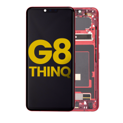 OLED Assembly With Frame Compatible For LG G8 ThinQ (Refurbished) (Carmine Red) 