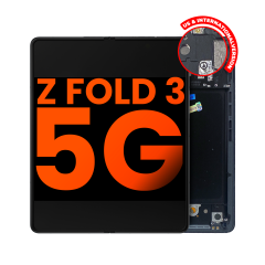 Inner OLED Assembly With Frame Compatible For Samsung Galaxy Z Fold 3 5G (US & International) (Blemish: Grade C) (Phantom Black)